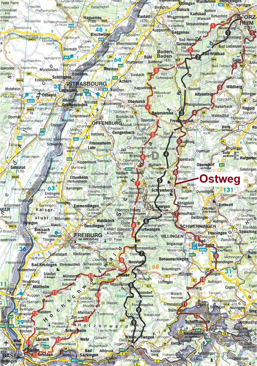 Karte Ostweg