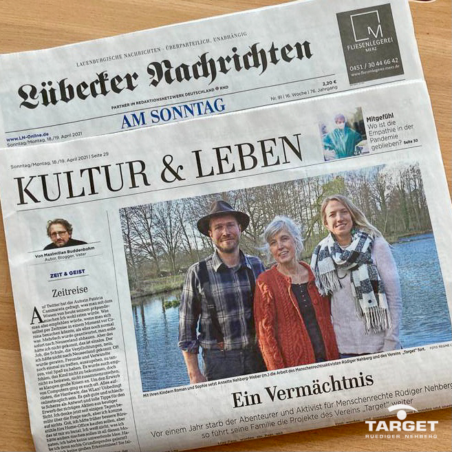 Lübecker Nachrichten - Artikel Interview mit Familie Nehberg - Foto