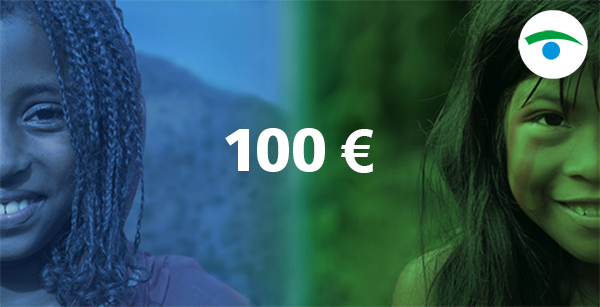 Ein Afrikanisches und ein indigenes Mädchen, 100 Euro-Spende
