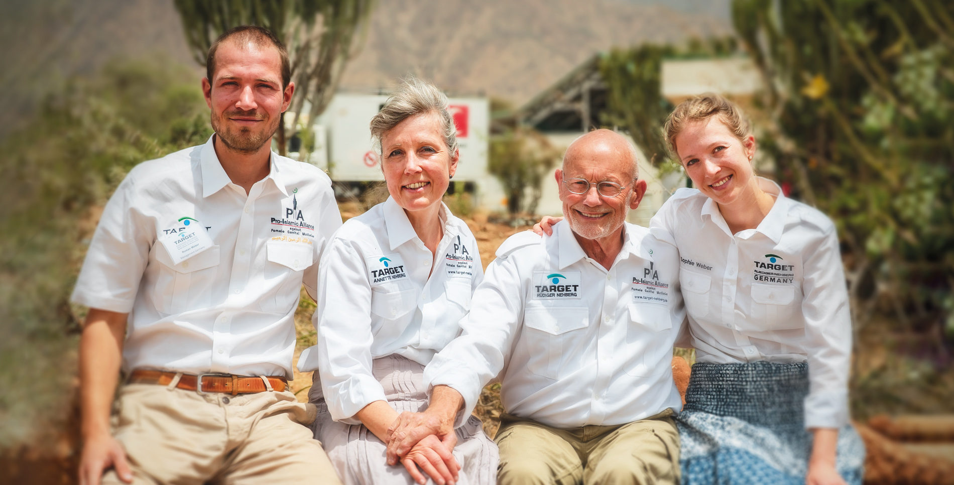 TARGET-Vorstände Roman Weber, Annette Nehberg-Weber, Rüdiger Nehberg (verst. 2020), Sophie Weber