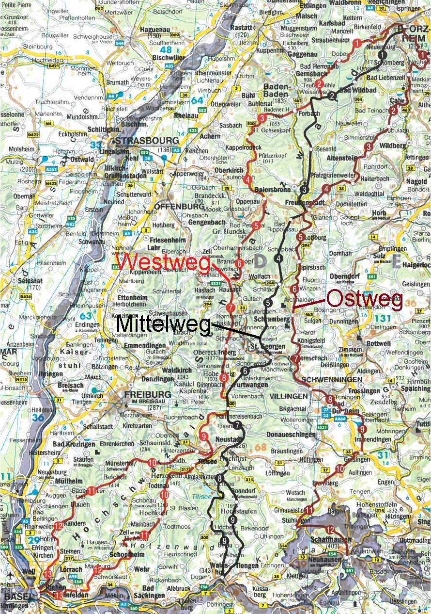 Karte Mittelweg